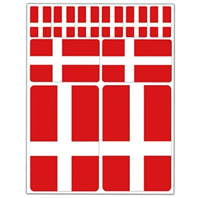 Image of Biomar Labs® 10 x Vinyl Stickers Set Decals Denmark National Flag Danish Car Motorcycle Helmet D 32
