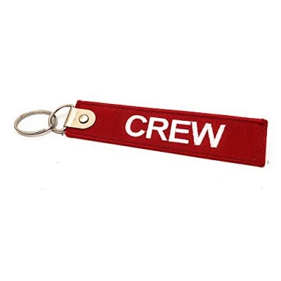 Image of Premium Crew/Do Not Remove from Aircraft Embroidered Luggage Tag Red/White