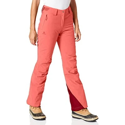 Image of Salomon Women’S Ski Trousers, Icemania Pant W, Synthetic Blend, Pink (Calypso Coral), Size M/R, LC1211700