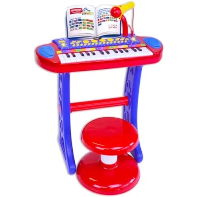 Image of Bontempi 13 3240 Electronic Organ with Legs, Stool and Microphone, Multi Color