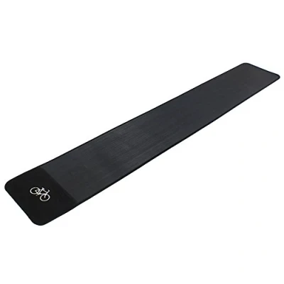 Image of JVL Rectangular Slip Resistant Black Rubber and Carpet Indoor Garage Hallway Bike Cycle Floor Protector Mat, 183 x 29cm approx.