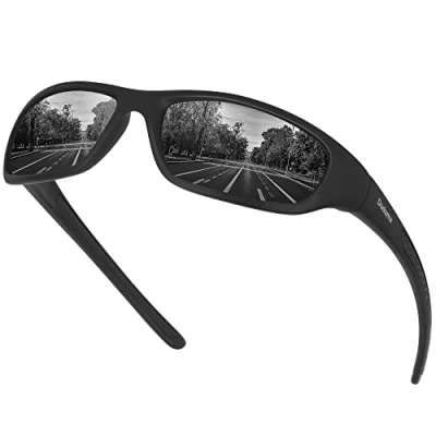 Image of Duduma Polarised Sports Sunglasses for Men Women Driving Fishing Cycling with UV400 Protection Tr8116(black matte frame black lens)