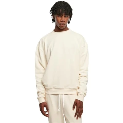 Image of Urban Classics Ultra Heavy CREW Sweatshirt, Men&#039;s, Size: Small, Whitesand