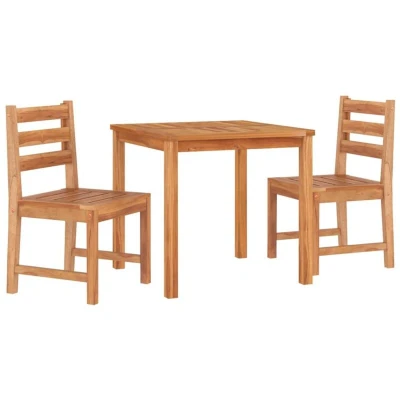 Image of vidaXL 3 Piece Garden Dining Set Solid Wood Teak