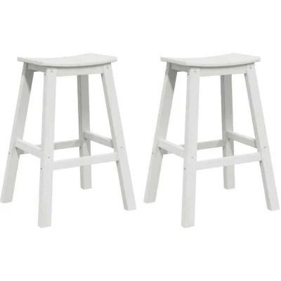 Image of vidaXL Bar Stools 2 pcs White HDPE