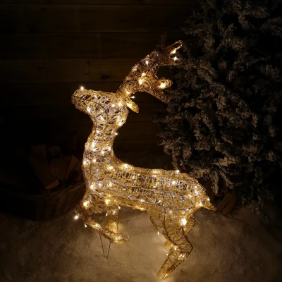 Image of 1.05m LED Indoor Outdoor Acrylic Standing Reindeer Christmas Decoration in Warm White