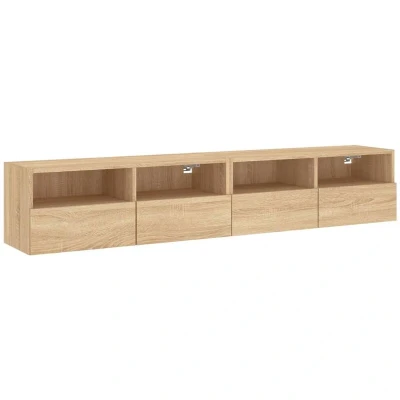 Image of vidaXL TV Wall Cabinets 2 pcs Sonoma Oak 80x30x30 cm Engineered Wood