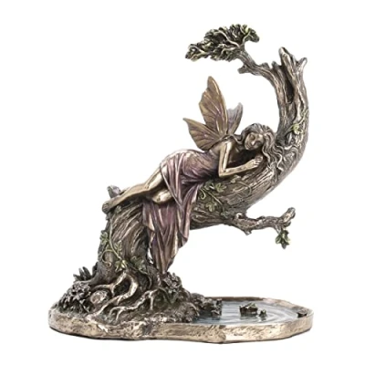Image of Veronese Design 6 1/2&quot; Siesta Fairy Cold Cast Resin Antique Bronze Finish Statue