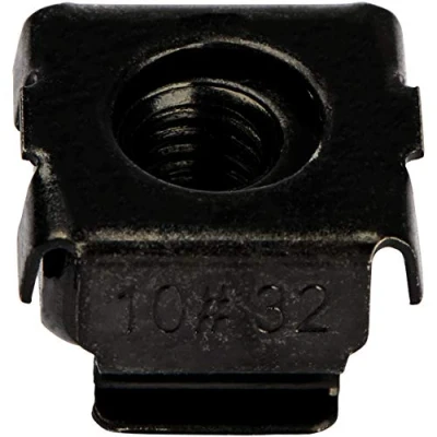 Image of StarTech.com 10 32 Cage Nuts 50 Pack Rack Mount Clip For Square Hole Server Black (CABCAGENUTS1032)