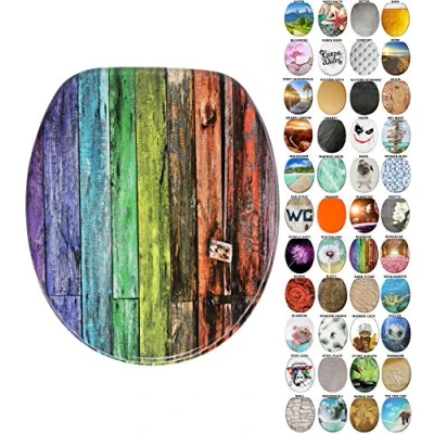 Image of Sanilo Soft Close Toilet Seat, Wide Choice of New Seats, Stable Hinges, Easy to Mount (Rainbow)