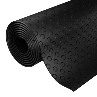Image of 5m x 1.5m Coin Rubber Anti Slip Garage Matting Flooring Roll 3mm Thick 500cm 150cm Floor Mat