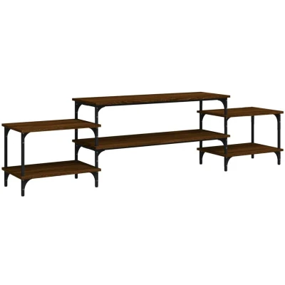 Image of vidaXL TV Cabinet Brown Oak 197x35x52 cm Engineered Wood