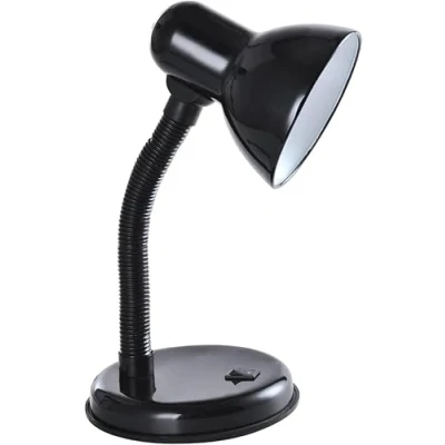Image of Simple Design Study Desk Lamp Flexible Neck E27 40W Table Without Bulb for Studying Book Reading Light Toggle Switch Home (Black)