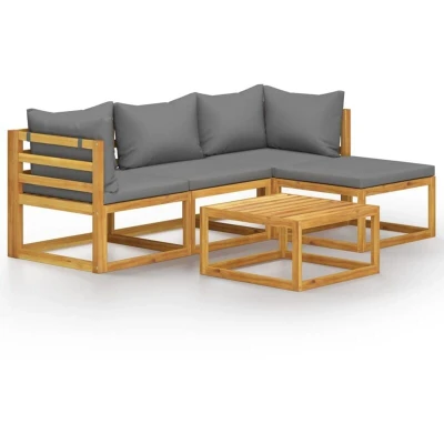 Image of vidaXL 5 Piece Garden Lounge Set with Cushions Solid Wood Acacia (UK/IE/FI/NO only)