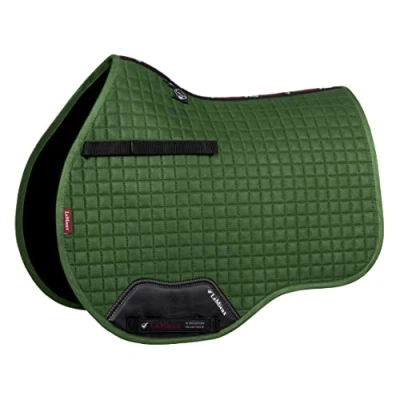 Image of LeMieux General Purpose Suede Square Saddle Pad English Pads for Horses Equestrian Riding Equipment and Accessories (Hunter Green Large)