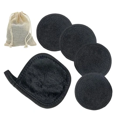 Image of LAC 4 Pcs Reusable Makeup Remover Pads, 1 Washable Cloth with Laundry Bag Face Bamboo Pads for All Skin Types