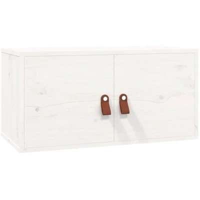 Image of vidaXL Wall Cabinet White 60x30x30 cm Solid Wood Pine