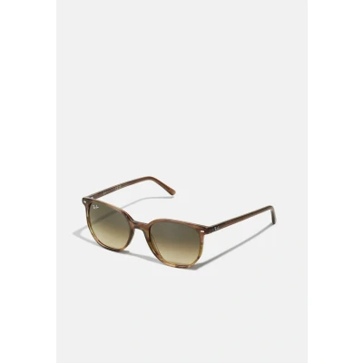 Image of Ray Ban Elliot Unisex Sunglasses, Size: 52, Striped brown gradient green