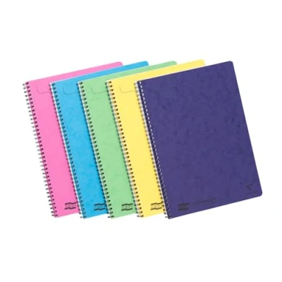 Image of Clairefontaine 3154Z Pack of 10 Notemakers Europa Spiral Notebooks A4 21x29.7 cm 120 Detachable Ruled Pages White Paper 90 g Glossy Card Covers Random Colors