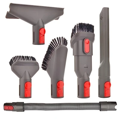 Image of Accessory Tool Kit Attachment Set with Extension Hose for Dyson V7 V8 V10 V11 V15 SV10 SV11 Cordless Vacuum Cleaner, Quick Release Spare Part Home and Car Cleaning (6 in 1)