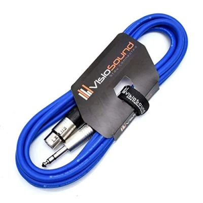 Image of Female XLR to 6.35mm Stereo TRS Jack Lead/Balanced Signal/Audio Patch Cable