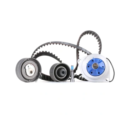 Image of VKMA03132, VKPC83430 Water Pump + Timing Belt Kit SKF VKMC 03132 134 with rounded tooth profile Plastic CITROËN: Berlingo II Van,