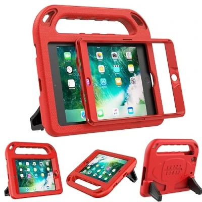 Image of Surom Kids Case for iPad Mini 1 2 3 Light Weight Shock Proof Handle Stand Cover with Built in Screen Protector / Red