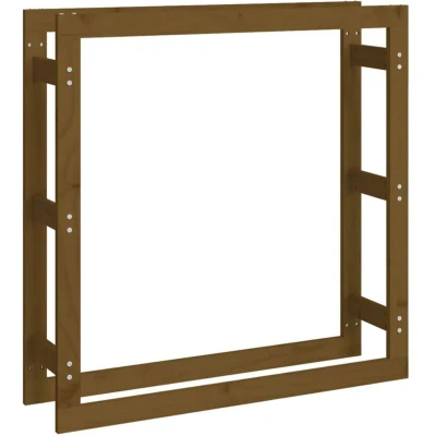 Image of vidaXL Firewood Rack Honey Brown 100x25x100 cm Solid Wood Pine
