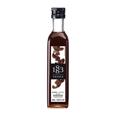 Image of 1883 Maison Routin Premium Chocolate Syrup for Coffee, Lattes, Hot Chocolate, Desserts Glass 250ml