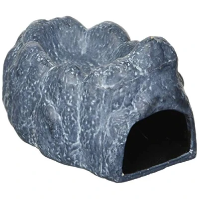 Image of Exo Terra Wet Rock Moisture Retaining Ceramic Reptile Cave,Grey