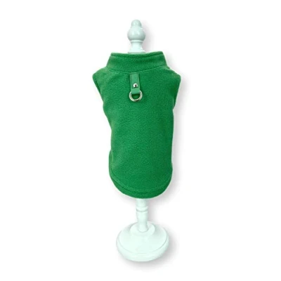 Image of Dog Fleece Harness Vest Jumper Sweater Coat for Small Breed Dogs, (XLarge, Green)