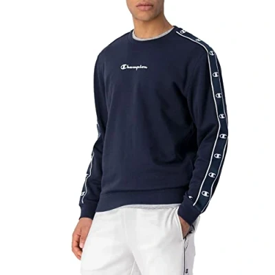 Image of Champion Men&#039;s Legacy American Tape Heavy Powerblend Terry Crewneck Sweatshirt, Navy Blue, S