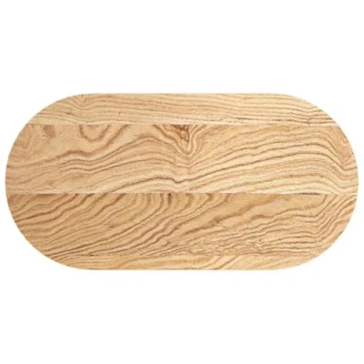 Image of vidaXL Oval Oak Wooden Table Top 80x40x4 cm Versatile Coffee/Side/Tabletop Easy Maintenance and Unique Design