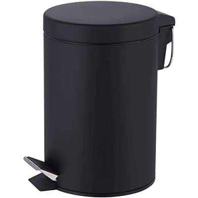Image of Crystals® Bathroom Pedal Bin With Inner Bucket 3 Litre Black