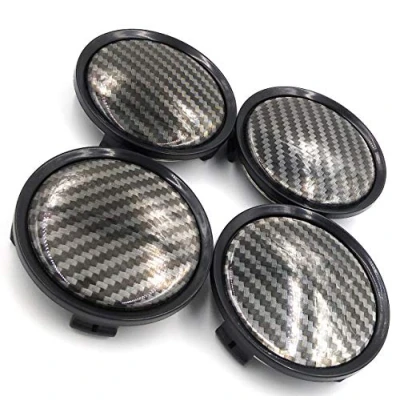 Image of 4x Universal Carbon Fibre Effect Car Auto Alloy Wheel Center Hub Caps Covers Set No Logo Plain Emblem 75mm Compatible with Mercedes Benz wheels