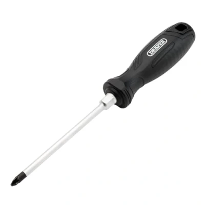 Image of Draper Pozi Hard Grip Screwdriver, PZ2 x 125mm 13516 Magnetic Tip, CRV Blade