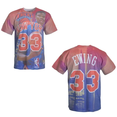 Image of New York Knicks Patrick Ewing 33 City Pride Name &amp; Number Men&#039;s T Shirt (Large) Blue
