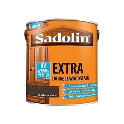 Image of Sadolin EXTRA WOODSTAIN (YELLOW TIN) 2.5lt Jacobean Walnut