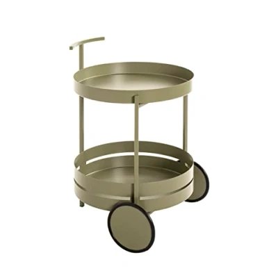 Image of HAKU Mobel Trolley Green, Metal Size: H 62 cm X Ø 42 cm, Style: Modern