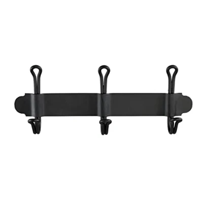 Image of WENKO Regleta 3 ganchos Nostalgia Trio, Negro, stainless steel, Black, One Size