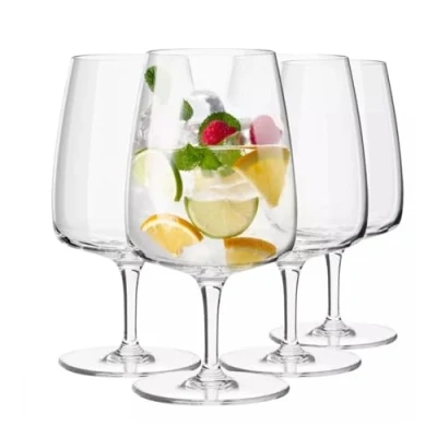Image of Krosno Water and Wine Glasses Set of 4 330 ML Modern Collection Drinking Wedding Gift Perfect for Home, Restaurants Kitchen Dishwasher Safe