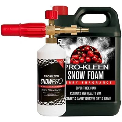 Image of Pro Kleen Black and Decker RAC Bosch AQT Compatible Snow Foam Lance with pH Neutral Cherry 5L Produces Thick