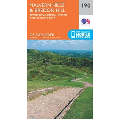 Image of Explorer 190 Malvern Hills &amp; Bredon Hill Map With Digital Version
