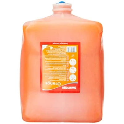 Image of Swarfega Orange Hand Wash, Solvent Free Heavy Duty Cleaner with Natural Scrub and Moisturisers, Gentle on Skin 4L Cartridge