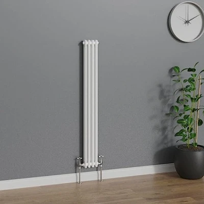 Image of WarmeHaus Traditional Radiator White Vertical Double Column Cast Iron Radiators Tall Central Heating 1500x200mm