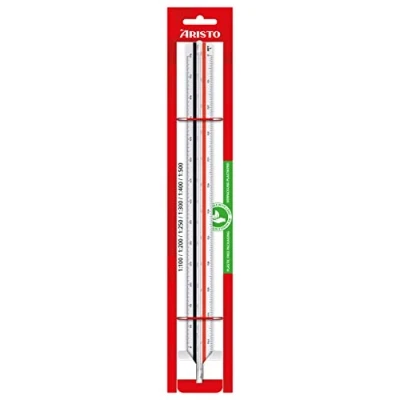 Image of Aristo Triangular Scale (Reduction 1:100 :200 :250 :300 :400 :500 Plastic 30 cm Long) for Architects B White