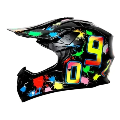 Image of ECE 22.06 Approved Kids Motocross Offroad Street Helmet, Dirt Bike Full Face Motorcycle Off Road Mountain BMX MX ATV Helmet(L)