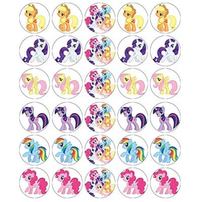 Image of 30 Pony Cupcake Toppers Edible Wafer Paper Fairy Cake Birthday Cakes