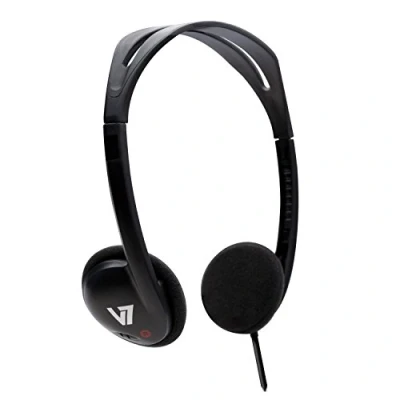Image of V7 HA300 2EP Lightweight Stereo Headset 3.5mm Black