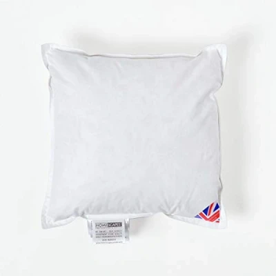 Image of HOMESCAPES Duck Down Cushion Pad 30 x cm (12 12) Inner Insert Filler with 100% Cotton Proof Cover Hypoallergenic RDS Certified Machine Washable